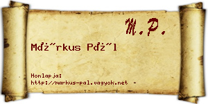 Márkus Pál névjegykártya